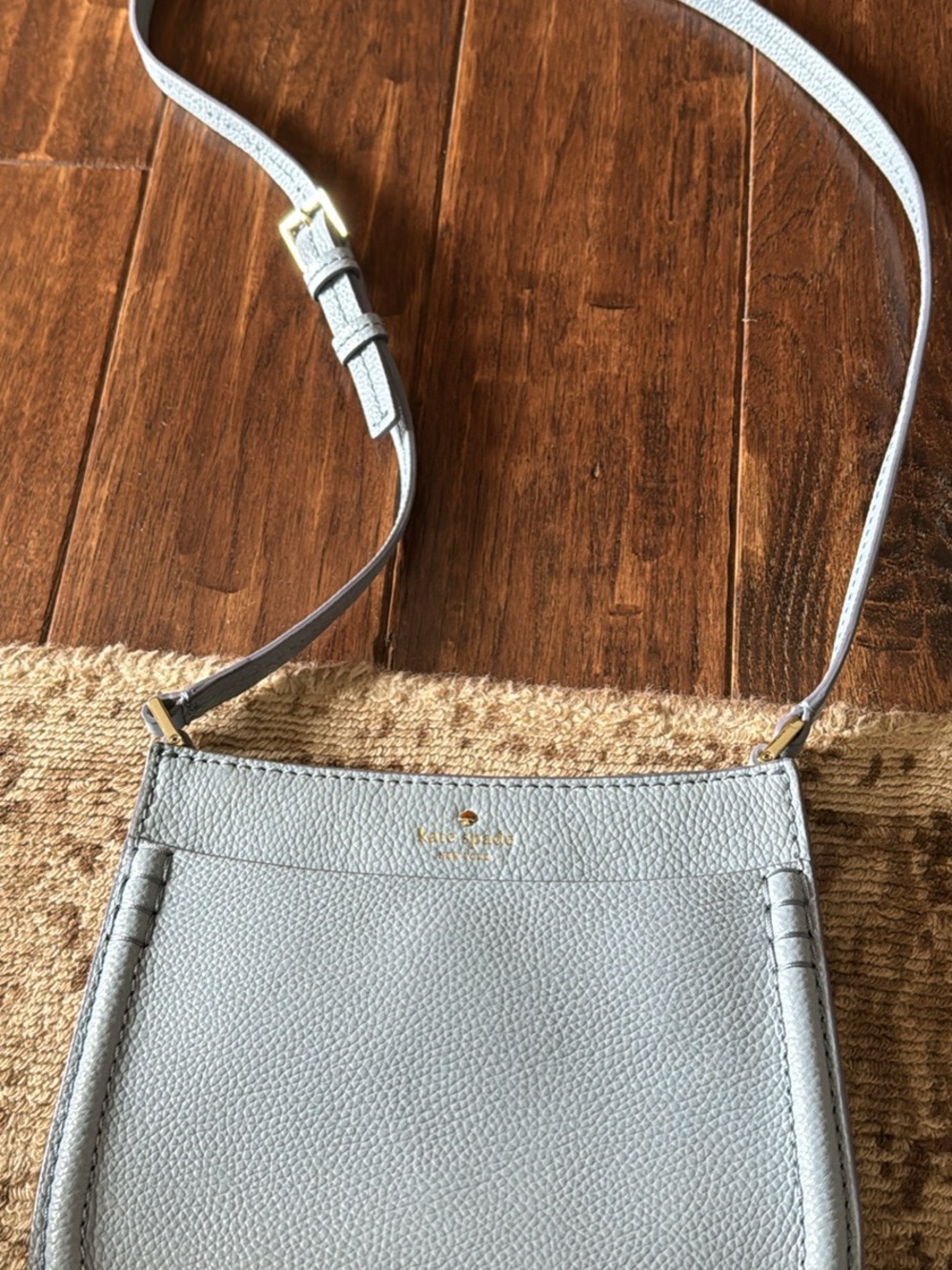 kate spade light blue pebbled leather crossbody bag - Picture 3 of 8